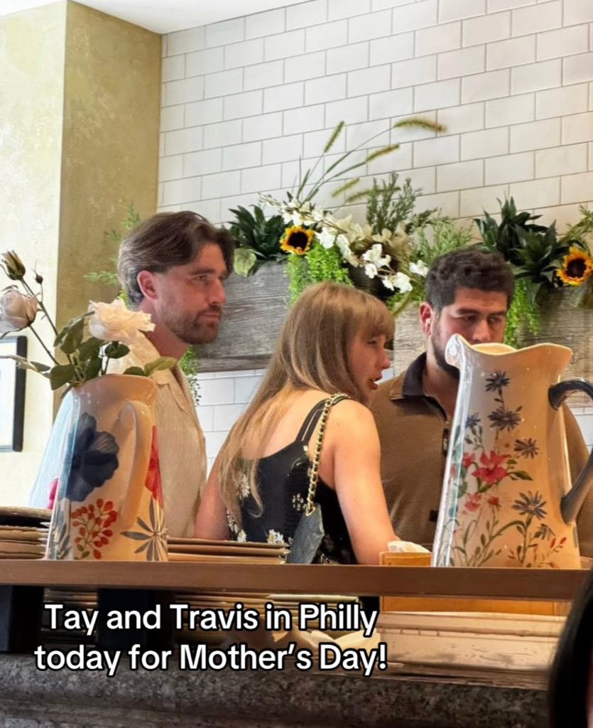 Travis Kelce and Taylor Swift were celebrating Mother's Day with family in Philadelphia.
